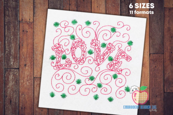 A Romantic Embroidery Design for Valentine's Day Projects