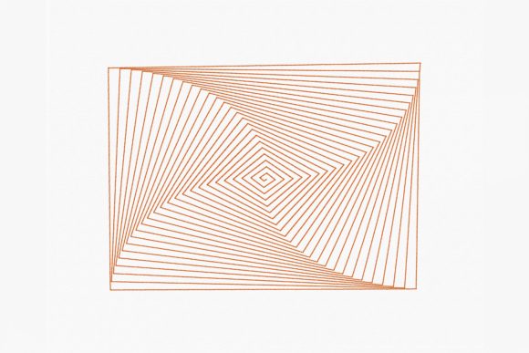 Abstract Rectangle Spiral: A Modern Geometric Embroidery Design