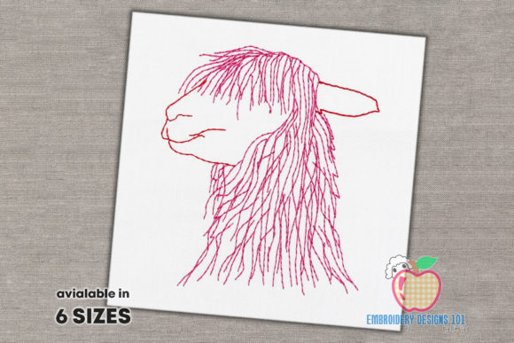 Alpaca Head Design for Bold Embroidery Products