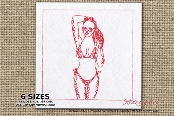 Evaluating Woman in Bikini Playing with Hair for Your Craft Business