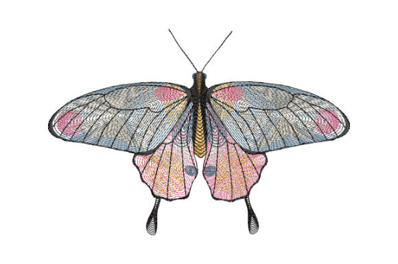 Expert Review: Butterfly with Gray and Pink Wings Embroidery