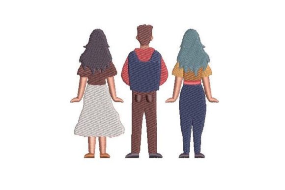 Flat Vector Characters Back View Review