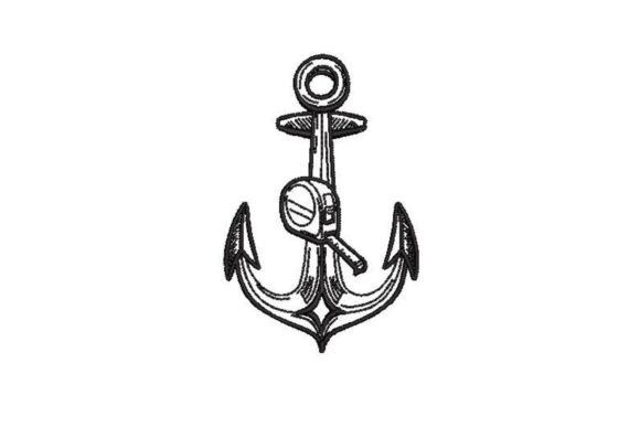 Reviewing the Anchor with Tape Measure Embroidery Design
