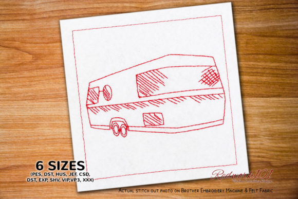 Reviewing the Luxury Caravan Redwork Embroidery Design