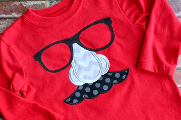 The Playful Charm of the Joke Glasses Applique Embroidery Design
